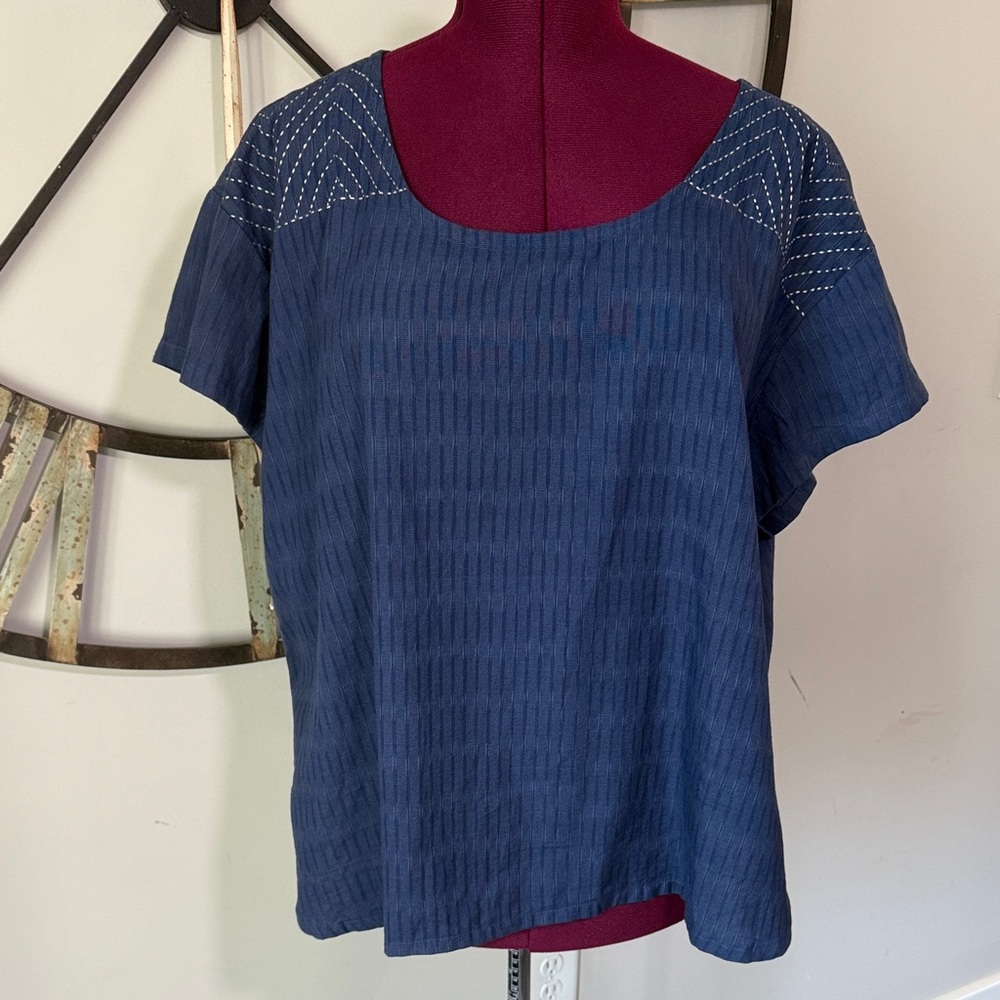 Dignity Not Charity Navy Blue Top